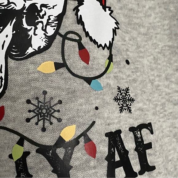 Skelton Skull Santa Hat Christmas Holiday Dead Inside But Jolly AF Long Sleeve - Picture 7 of 7